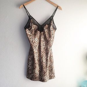 Cheetah print silky nightie chemise